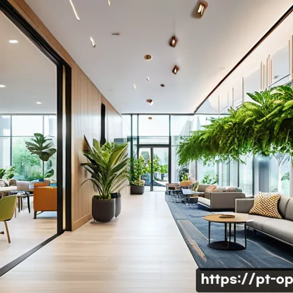 집단 거주를 위한 기술적 지원 방안 - A modern condominium lobby featuring advanced digital security: sleek smart locks on glass doors, mu...