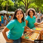 Home 20 집단 거주가 지역사회를 변화시키는 방법 - A vibrant neighborhood community event in Brazil, featuring diverse groups of people of all ages eng...