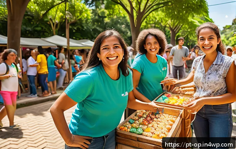 집단 거주가 지역사회를 변화시키는 방법 - A vibrant neighborhood community event in Brazil, featuring diverse groups of people of all ages eng...