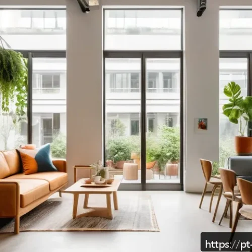 Home 17 집단 거주 공간에서의 창의적 활동 - A vibrant co-living space designed for creative collaboration, featuring an open-plan layout with la...
