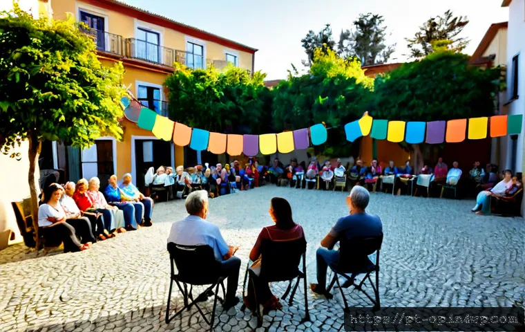Home 17 집단 거주에서의 문화 행사 개최 - Photorealistic community cultural festival in a Portuguese-speaking residential complex courtyard, m...